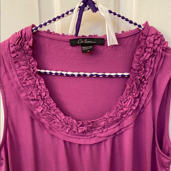 Calesas Pink Ruffled Tank Blouse - Picture 2 of 5